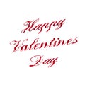 Happy Valentines Day 3D cubes font style vector for greeting card words. Red elegant poster calligraphy Happy Valentintines Day.