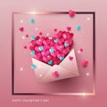Happy Valentines Day Design banner, greeting card, poster. Illustration of love message Royalty Free Stock Photo
