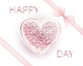 Happy valentines day design card with frame Royalty Free Stock Photo