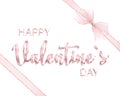 Happy valentines day design card with ribbon Royalty Free Stock Photo