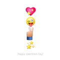 Happy Valentines day emoticon icons, Love emoji