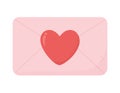 Happy valentines day envelope heart love messsage Royalty Free Stock Photo