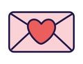 Happy valentines day envelope heart love messsage Royalty Free Stock Photo