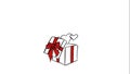Happy valentines day gift animation. Congratulations in the form of hearts fly out of the gift box for the holiday