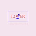 Happy valentines day gift card, Lover or Loser concept. Royalty Free Stock Photo