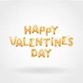 Happy Valentines day gold balloons