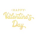 Happy Valentines Day. Gold glitter hand lettering text. Vector illustration. Royalty Free Stock Photo