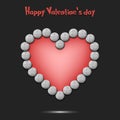 Happy Valentines Day. Heart from the golf balls Royalty Free Stock Photo