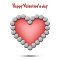 Happy Valentines Day. Heart from the golf balls Royalty Free Stock Photo