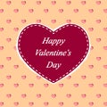 Happy Valentines day greeting card with big red heart.