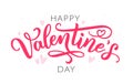 Happy Valentines Day hand drawn text greeting card. Vector illustration. Royalty Free Stock Photo