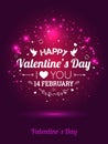 Happy Valentines Day greeting card. I Love You. 14 February Royalty Free Stock Photo