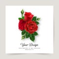 Happy Valentines Day. Greeting card with realistic of red rose, Typography design for print cards, banner, poster. Vector Eps.10