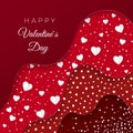 Happy Valentines Day greeting card. Red Layers with different Decorative Elements. Holiday Decoration Elements.