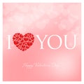 happy valentines day greeting card vector illustration