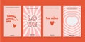 Happy Valentines Day greeting cards. Social media ig stories templates for digital marketing and sales promotion