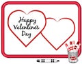 Happy Valentine`s Day Greetings on Whiteboard, Hearts, Copy Space