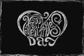 Happy Valentines Day hand drawing chalk scratched lettering design