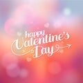 Happy Valentines Day hand drawing vector lettering design and lace heart Royalty Free Stock Photo