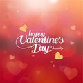 Happy Valentines Day hand drawing vector lettering design and lace heart Royalty Free Stock Photo