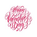 Happy Valentines Day Hand Drawing Vector Lettering design. Vector illustration