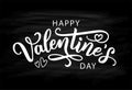 Happy Valentines Day hand drawn text greeting card. Vector illustration. Royalty Free Stock Photo