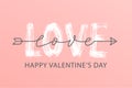 Happy Valentines Day hand drawn text greeting card. Vector illustration Royalty Free Stock Photo