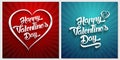 Happy Valentines Day handwritten lettering design text on color background. Valentine`s day greeting card