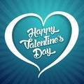 Happy Valentines Day handwritten lettering design text on color background