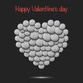 Happy Valentines Day. Heart from the golf balls Royalty Free Stock Photo