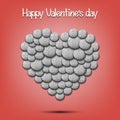 Happy Valentines Day. Heart from the golf balls Royalty Free Stock Photo