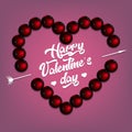 Happy Valentines Day. Heart made of bowling balls Royalty Free Stock Photo