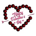 Happy Valentines Day. Heart made of bowling balls Royalty Free Stock Photo