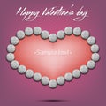 Happy Valentines Day. Heart made of golf balls Royalty Free Stock Photo