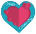 Happy valentines day heart paper art