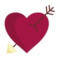 Happy valentines day, heart pierced arrow romantic love Royalty Free Stock Photo