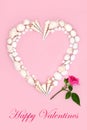 Happy Valentines Day Heart Shaped Seashell Wreath