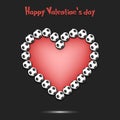 Happy Valentines Day. Heart from the soccer balls Royalty Free Stock Photo