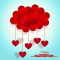 Happy Valentines Day Hearts Cloud. Holiday Vector Design