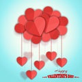 Happy Valentines Day Hearts Cloud. Holiday Vector Design