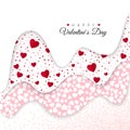 Happy Valentines Day. Holiday Decoration Elements. Romantic Weeding Design. Background with Ornaments and Hearts. Vector