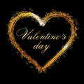 Happy Valentines Day. Holiday vector illustration of shiny heart for your design Royalty Free Stock Photo