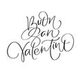 Happy Valentines Day on Italian Buon san Valentino. Black vector calligraphy lettering text with heart. Holiday love