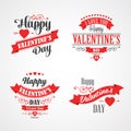 Happy Valentines Day Lettering Card. Typographic