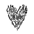 Happy Valentines Day Lettering Greeting Card
