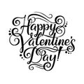Happy Valentines Day Lettering Greeting Card