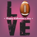 Happy Valentines Day. Love and football ball Royalty Free Stock Photo