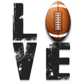 Happy Valentines Day. Love and football ball Royalty Free Stock Photo