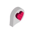 Happy valentines day love heart bubble isometric icon