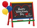 Happy Valentines Day, Love my Teacher, Chalkboard Easel for Children, Balloons